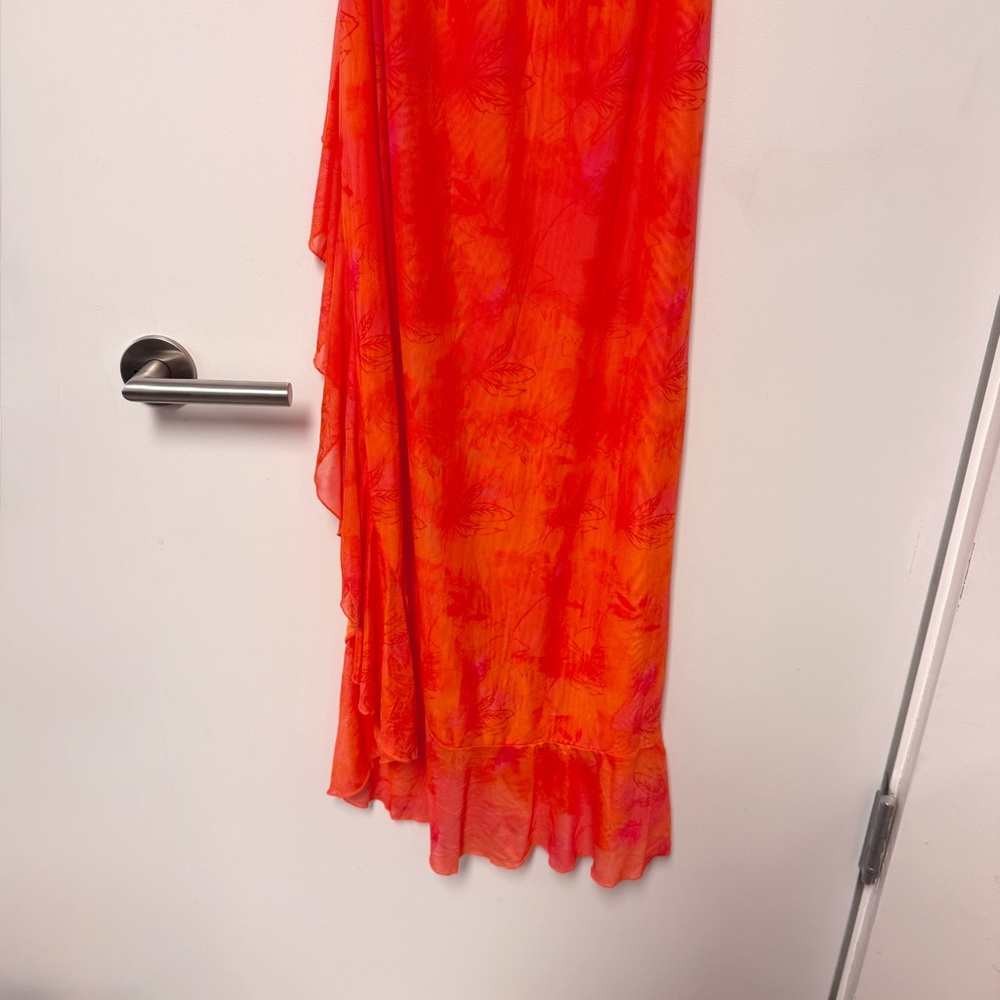 Elegant Orange Women's Dress - Picture 8 of 9